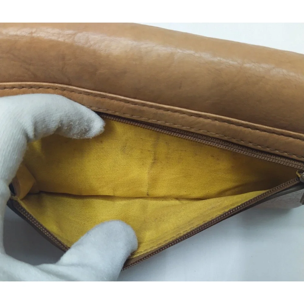 Fossil Brown Leather Credit Card ID Window Trifold Wallet